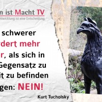 Kurt Tucholsky, Nichts ist schwerer und erfordert mehr Charakter, als sich in offenem Gegensatz zu seiner Zeit zu befinden und zu sagen: NEIN!