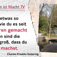 Charles Franklin Kettering, Wenn du etwas so machst, wie du es seit zehn Jahren gemacht hast, dann sind die Chancen groß, dass du es falsch machst.